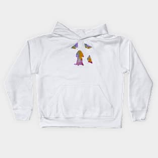 Cocker Spaniel Art, Dog With Butterflies Kids Hoodie